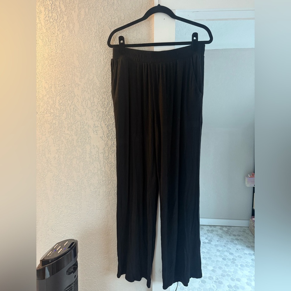 Nuuds slinky rib wide leg pants